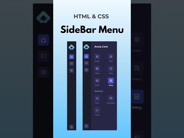 Sidebar Menu using Html CSS