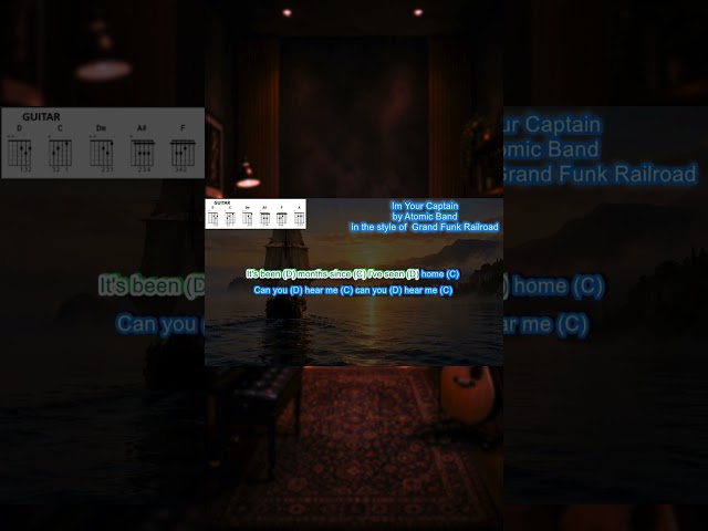 I'm Your Captain WITH VOCALS play along with scrolling guitar chords and lyrics