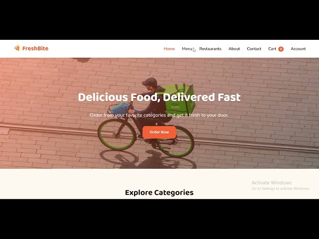 FreshBite - Online Food Ordering Website | HTML CSS JavaScript Project (Free Web Dev Internship)