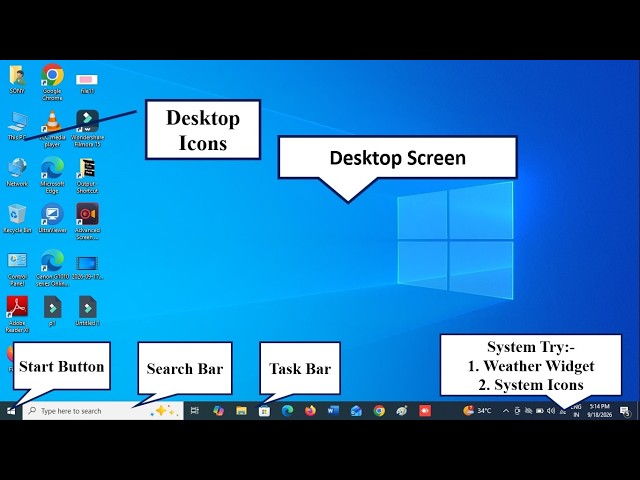 Windows 10 Desktop Components & Layout Guide