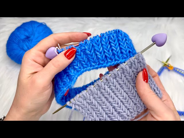 Fishbone (Herringbone) Stitch Knitting Pattern | Easy 2-Row Repeat | Flat & In-the-Round Tutorial
