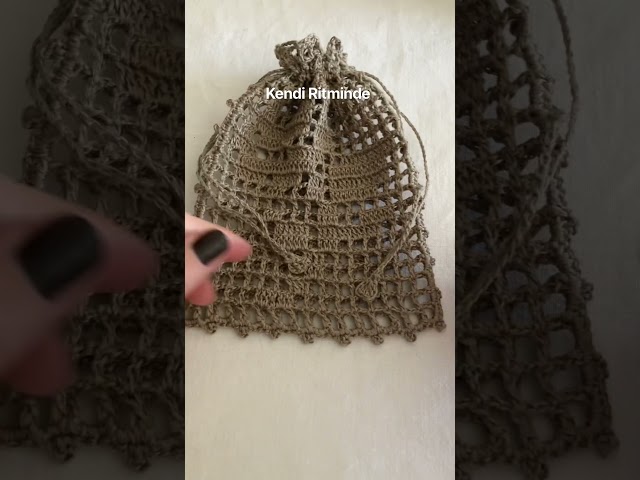 Bağcıklı Mini Çantamız Hazır 🪶 Crochet Pouch Bag #crochet