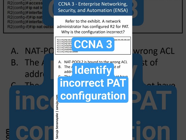 Identifying incorrect PAT on a router - CCNA Bite 56