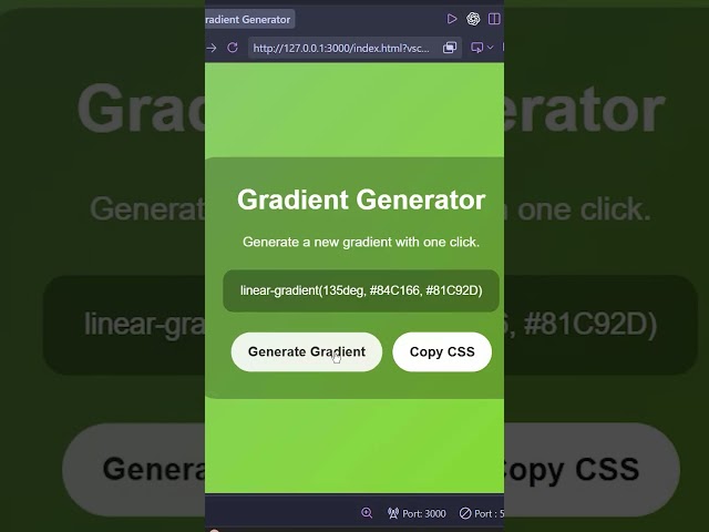 🎨 I Built a Random Gradient Generator with JavaScript! #Shorts