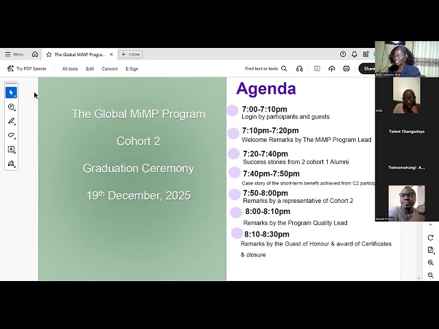 The MiMP Program Cohort 2 Graduation Ceremony