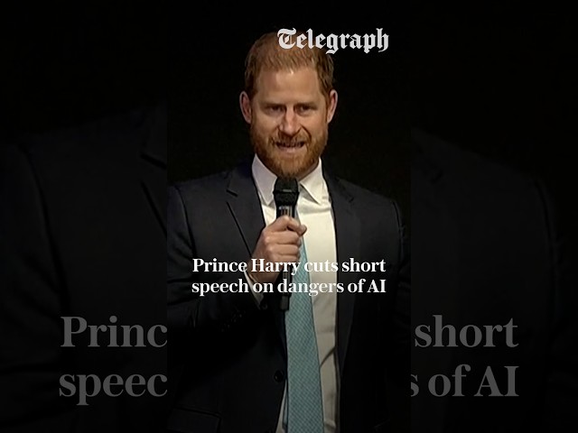 Prince Harry cuts short speech on dangers of AI