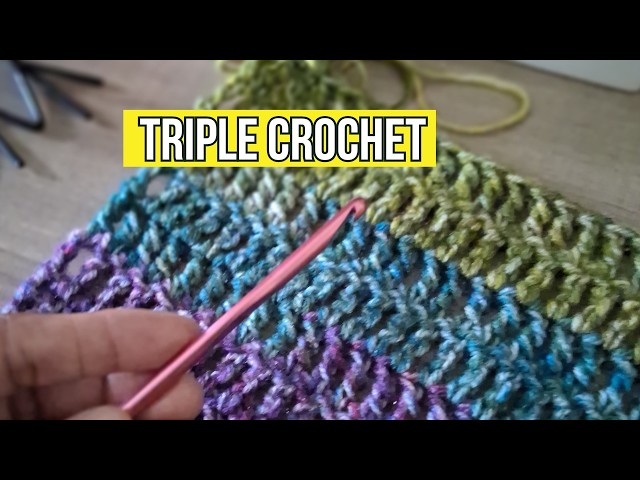 How to Triple Crochet 💚💙💜|  Demonstration only Rainy Day | No Talking Silent Crochet