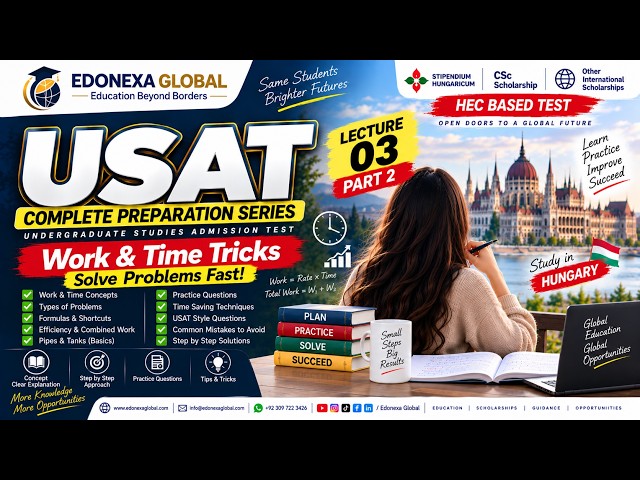 USAT Work & Time Tricks ⏱️ | Solve Problems Fast! | HEC USAT Preparation Course | Lecture 03 Part 2
