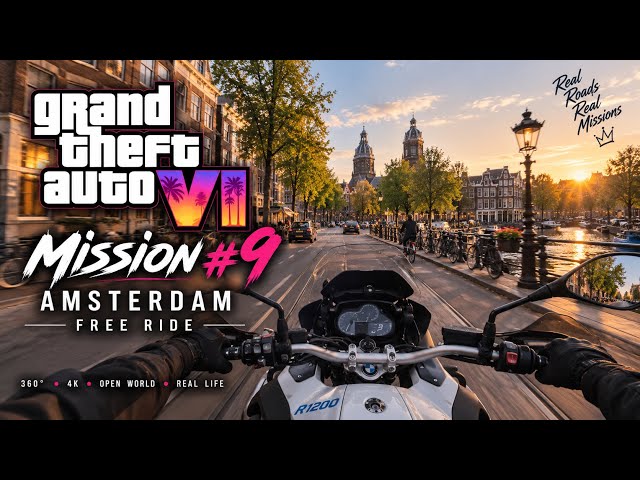 GTA 6 MISSION #9 🏍️ Riding Through Amsterdam | 4K 360° IRL