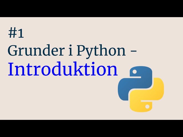 Introduktion till Grunder i Python