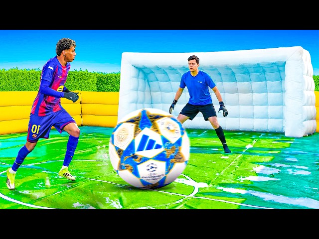 CHAMPIONS LEAGUE SLIP N SLIDE FOOTBALL MATCH!!