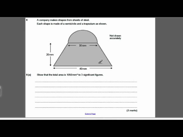 Trapezium 2 (GCSE Higher Maths): Exam Qs 4