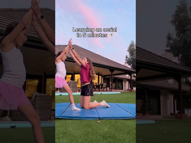 An aerial 🚫= cartwheel without hands (you must learn to throw your chest down!!)