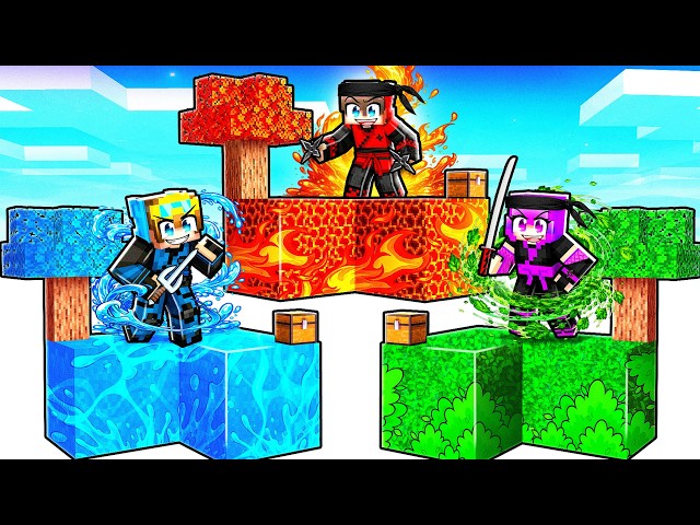 Stranded on ELEMENTAL NINJA Islands! (Minecraft)