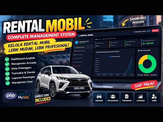 Rental Car Management System PHP MySQL | Complete Business Dashboard