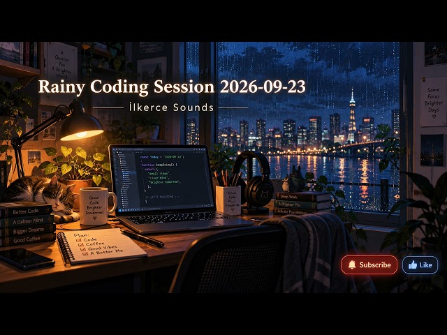 Rainy Night Lo-Fi for Coding — 23 Min Focus Session | İlkerce Sounds