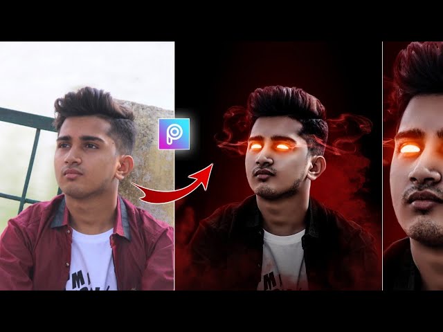 30 Second Neon Eye Glowing Smoke Photo Editing In Picsart App By Deepak Creations #Shorts #picsart