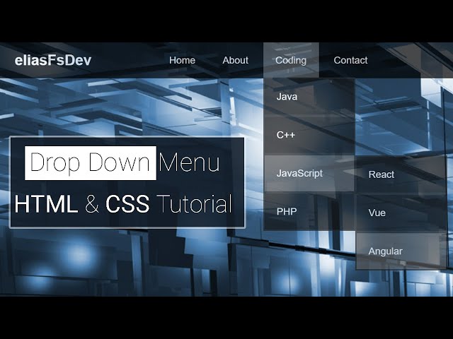 How to Create Transparent Drop Down Navigation Menu with CSS and HTML Tutorial