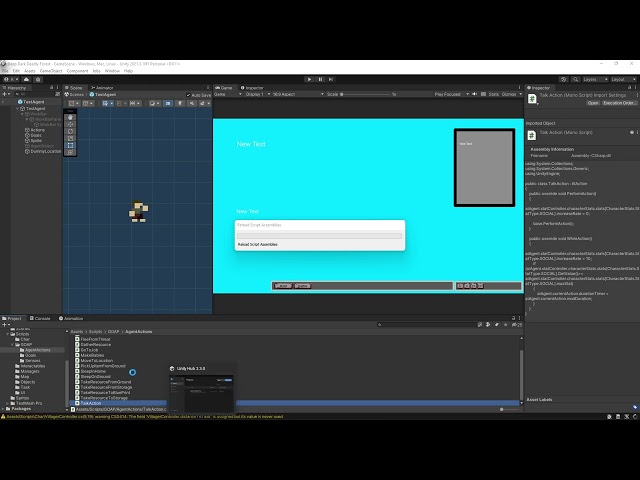 Unity Coding in C#-  Village Simulator # 82 -  Talking