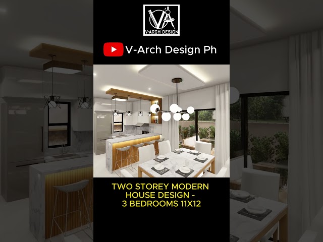 TWO STOREY MODERN HOUSE DESIGN - 3 BEDROOMS 11X12