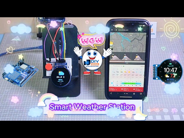Arduino UNO R4 - Smart Weather Station with Round TFT LCD and Open-Meteo Weather API