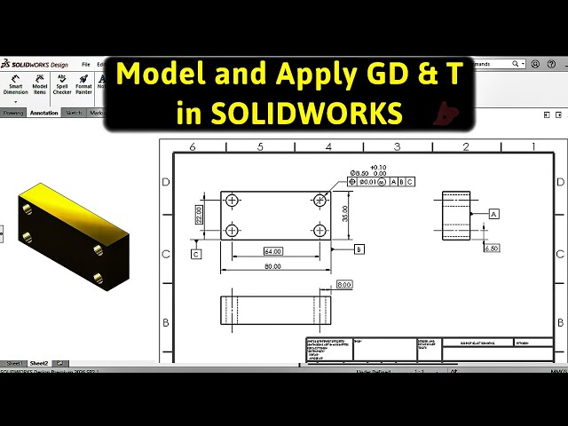 GD&T in SolidWorks Part Modeling and drawing tutorial 