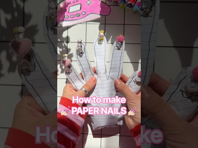 How to make PAPER NAILS 💅🏻😍 #tutorial #papercraft #viral #trending #diy