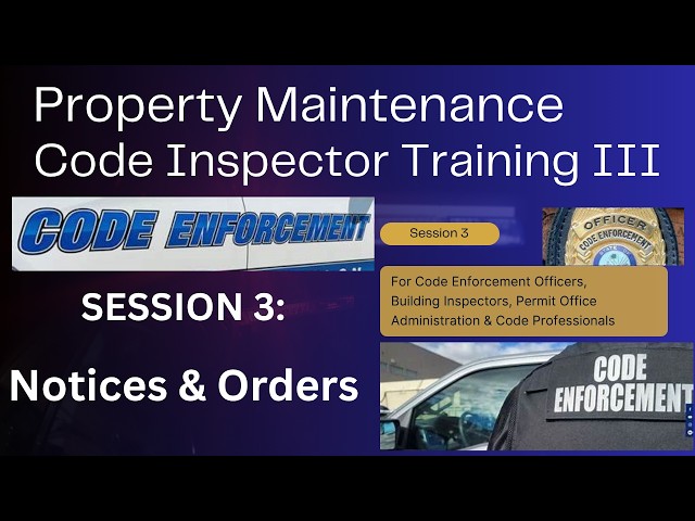 Notices and Orders. [3] Building Dept. and PMC Inspector training. SUBSCRIBE! #legal #inspector
