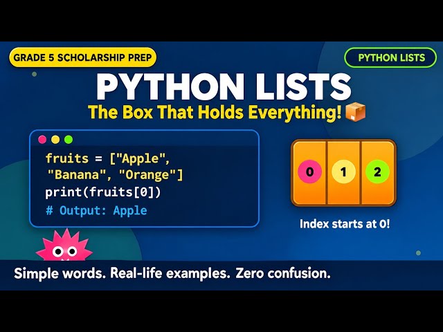 Python Lists Explained: The Magic Box That Holds Everything! 📦 | Grade 5 Scholarship
