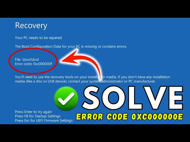 SOLVE Your PC Needs to Be Repaired Error Code 0xc000000e (Windows 10/11)