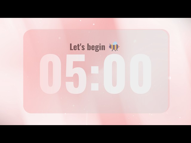 5 Minute Lofi Study Timer 🩷 | Soft Pink Music for Focus & Productivity