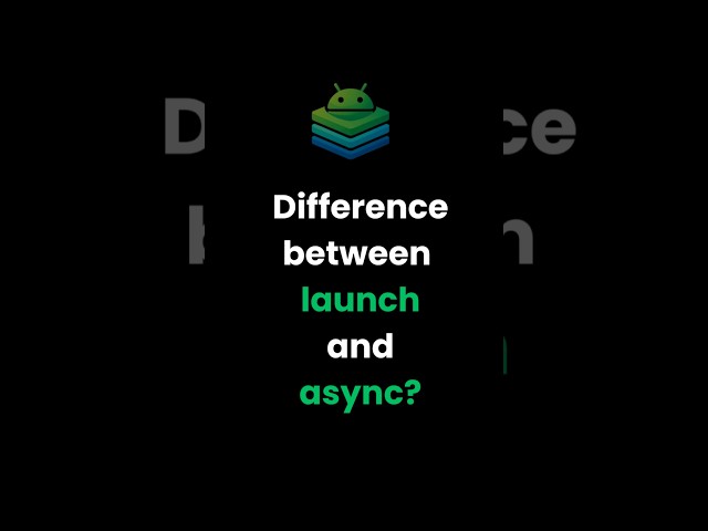 🚀 Day 13 – launch vs async in Coroutineslaunch → no resultasync → returns result (Deferred) 🔥