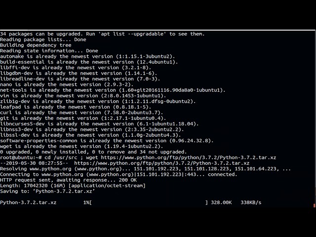 2 Ways To install Python Version 3.7.3 on Ubuntu 18.04.2 LTS