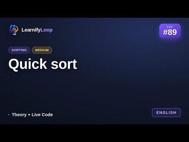 #89 · Quick sort — Simply Explained (with Python) | DSA for Beginners