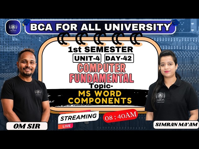 #bca BCA 1st Semester | Computer Fundamental | Unit-4 | Day-41 | MS WORD