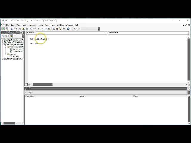VBA basics - Hello World