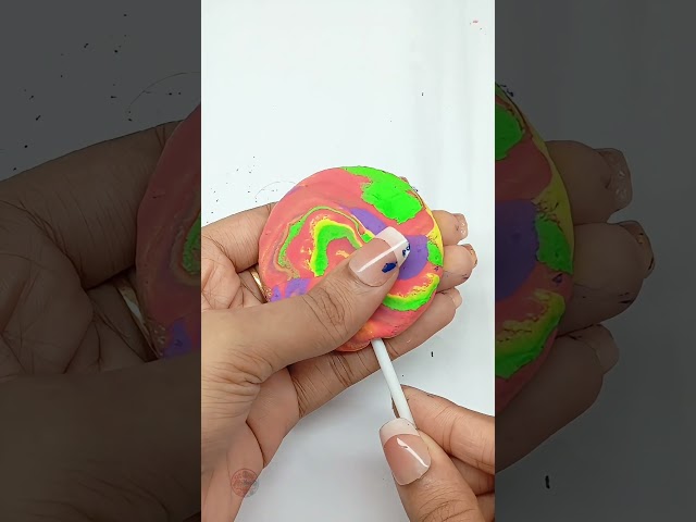 How to Make a Mini Clay Swirl Lollipop 🍭 | Cute & Easy DIY #shorts #diy @AfriNahiD#art