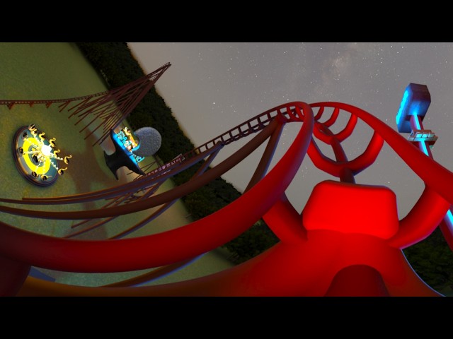 [Blender] Red Fury Rollercoaster 360° - 3D Animation
