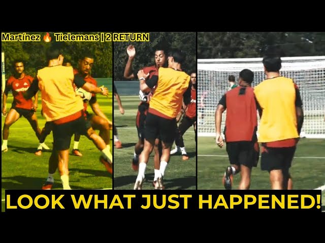 MAN UNITED TRAINING ERUPTS! 😱 Martínez & Tielemans CLASH as De Ligt and Šeško Make Shock Return!