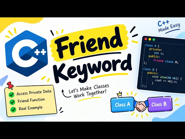 L45 Friend Keyword in C++ | Friend Function | Semester Exam Preparation | BCA | B.Tech