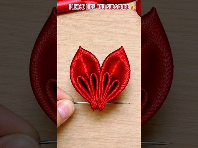 Beautiful Ribbon Flower 🌸 Easy DIY #Shorts