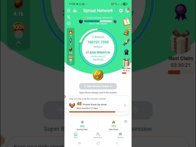How to use Sprout Rush To Increase Mining speed | Sprout Network Mining