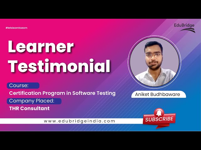 Placement Success | EduBridge Reviews | Student Testimonial | Software Testing | Aniket Budhbaware🔥