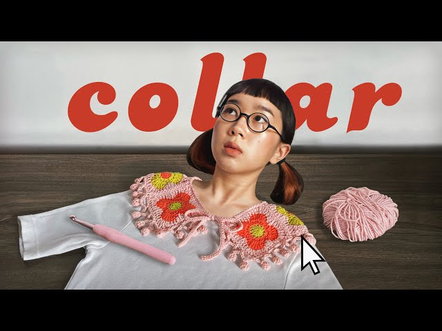 crochet flower granny collar 🌸 easy tutorial for beginners