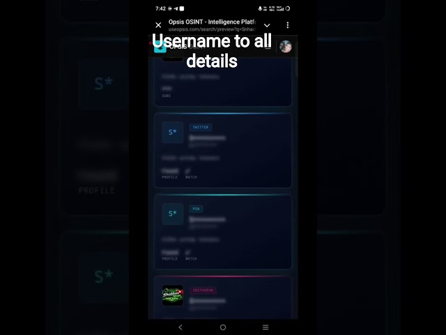 username to all details