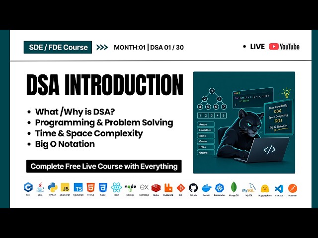 DSA Introduction: Why and How DSA? Complexity, Problem Tech. | 4-Month FDE/SDE Free Course | Ep. 01