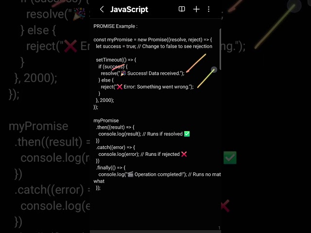 Promise 🤝 Example #javascript #techtutorial #tutorial #learning