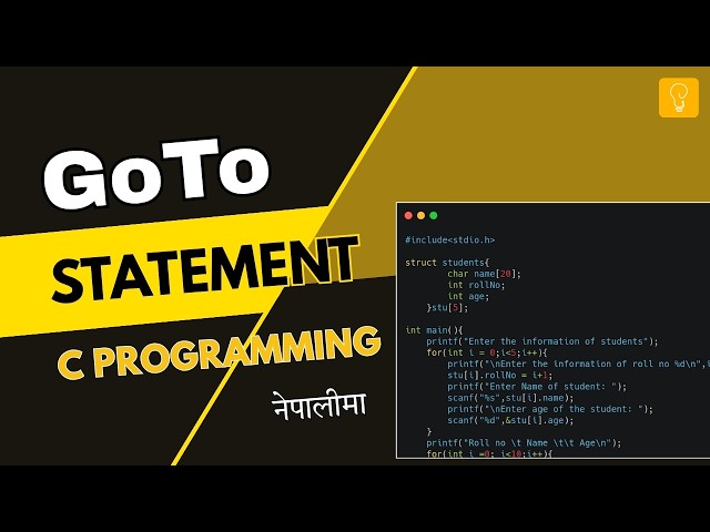 GoTo Statement in C Programming(In Nepali) | Jump Statement Explained with Examples
