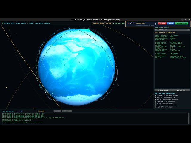 ⚡ gemini-3.8-flash goes JavaFX for 3D Photorealistic Earth & Satellite C4ISR Tracker