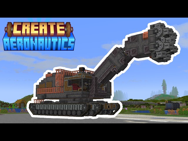 Making a WORKING steam powered mining machine in minecraft (CREATE AERONAUTICS SHOWCASE)
